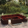 thumbnail image 1 of vidaXL 12 Piece Patio Lounge Set with Cushions Brown Poly Rattan, 1 of 5