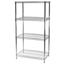 Shelving Inc. 21"d x 30"w x 54"h Chrome Wire Shelving with 4 Tier Shelves, Weight Capacity 800lbs Per Shelf