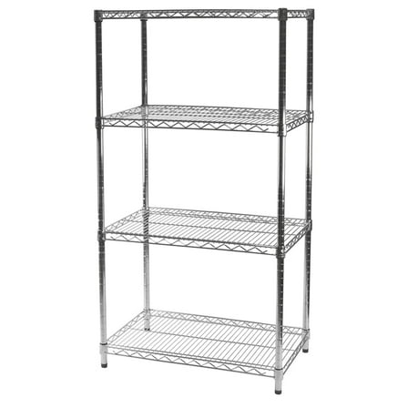 Shelving Inc. 21"d x 30"w x 54"h Chrome Wire Shelving with 4 Tier Shelves, Weight Capacity 800lbs Per Shelf