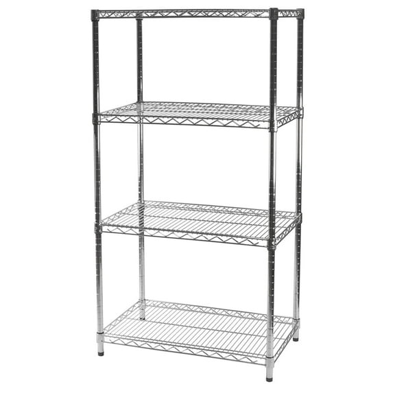 Shelving Inc. 21"d x 30"w x 54"h Chrome Wire Shelving with 4 Tier Shelves, Weight Capacity 800lbs Per Shelf