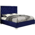 thumbnail image 2 of Meridian Furniture Lexi Solid Wood and Velvet Full Bed in Navy, 2 of 8
