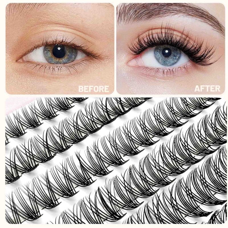 20D DIY Eyelash Extension, Natural Look, Dense Look Faux Eyelash Clusters for Different Make-up Styles , Suitable for Girls