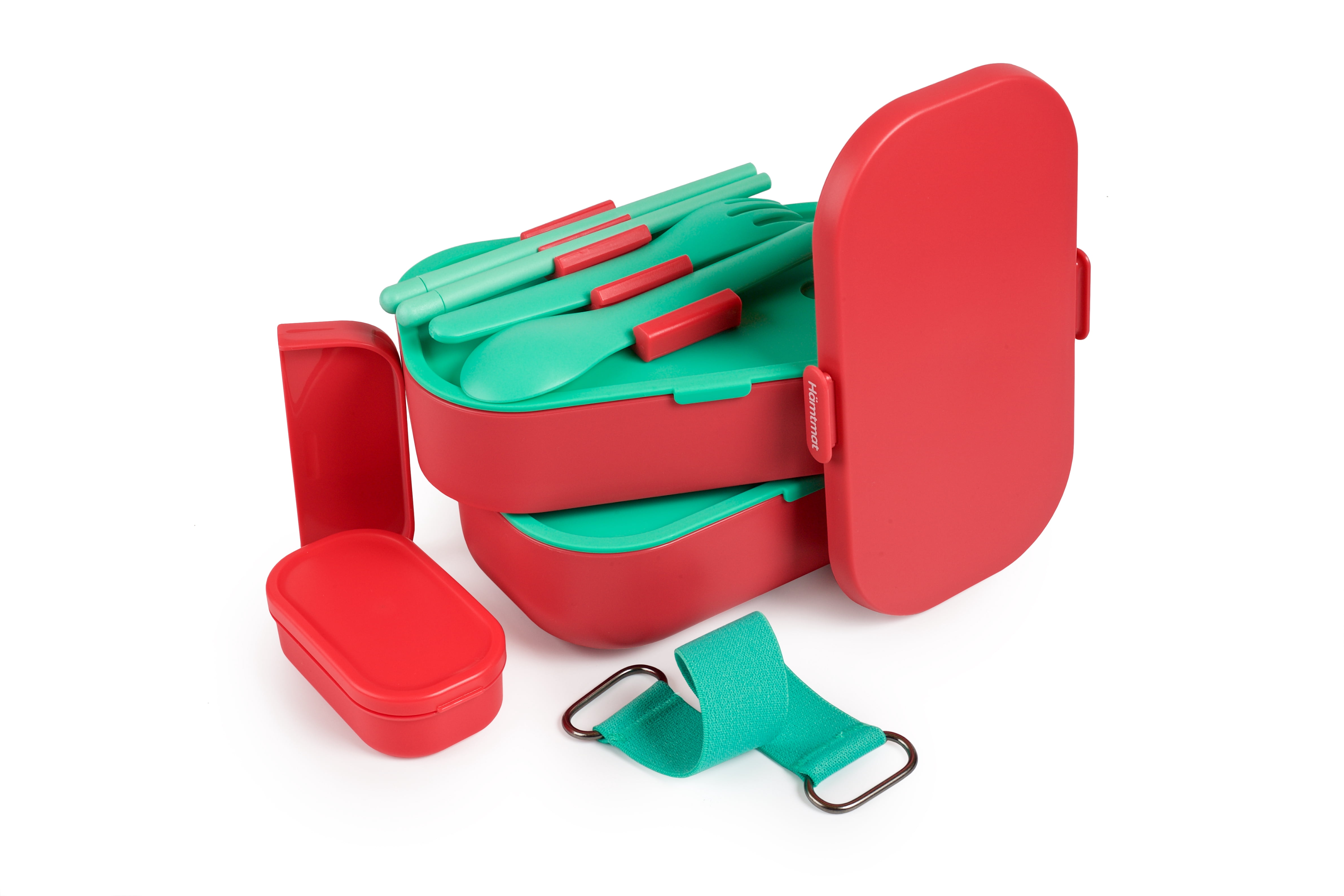 Insulated Stackable Bento Box for Adults with Reusable Chopsticks Japanese Lunch Box Microwavable & Leak Proof Lunch Containers for Men & Women Modern Cute Food Container with Compartments (Red)