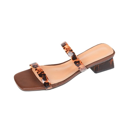 

VerPetridure Platform Sandals for Women Women s Fashion Thick Heel Mules Transparent Belt Casual Slippers Comfortable Sandals