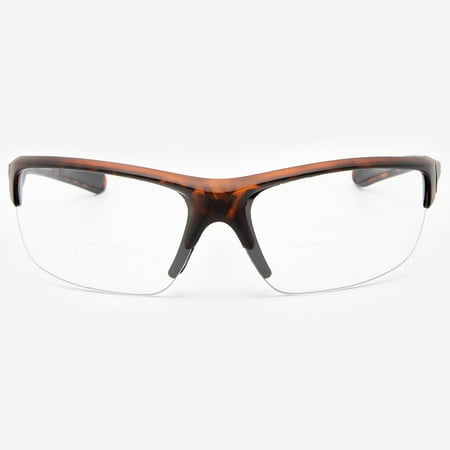 

Bifocal Safety Glasses with Readers Wrap Around Sport Magnifying Safety Reading Protective Goggles for Men and Women Rome in Tortoise 2.00