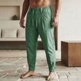 thumbnail image 5 of LIaqionyy Men's Pants Lightweight Drawstring Elastic Waist Straight Leg Casual Fashion Trousers with Pockets, 5 of 8