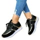thumbnail image 4 of Zapatos para mujer, suela gruesa redonda, costuras bajas, para deportes al aire libre, con cordones, cómodos zapatos casuales, zapatos para correr, botas de vaquero, 4 of 5