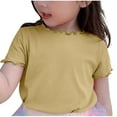 thumbnail image 4 of Agkizg Toddler Baby Girls Summer Tops,Short Sleeve T-shirt for Kids,Fashionable Children's Shirt Children's Top Solid Color Lace Comfortable Loose T-shirt Short Sleeved Shirt Casual Top, 4 of 4