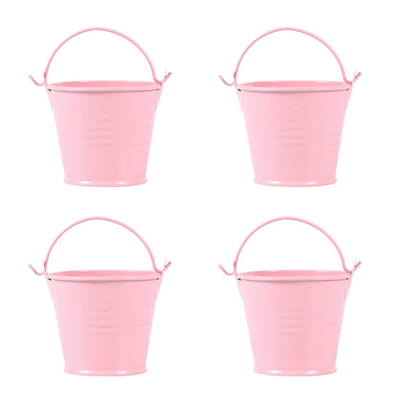 4pcs hierro cubo plantas suculentas cubeta portátil flor de almacenamiento de flores para balcón