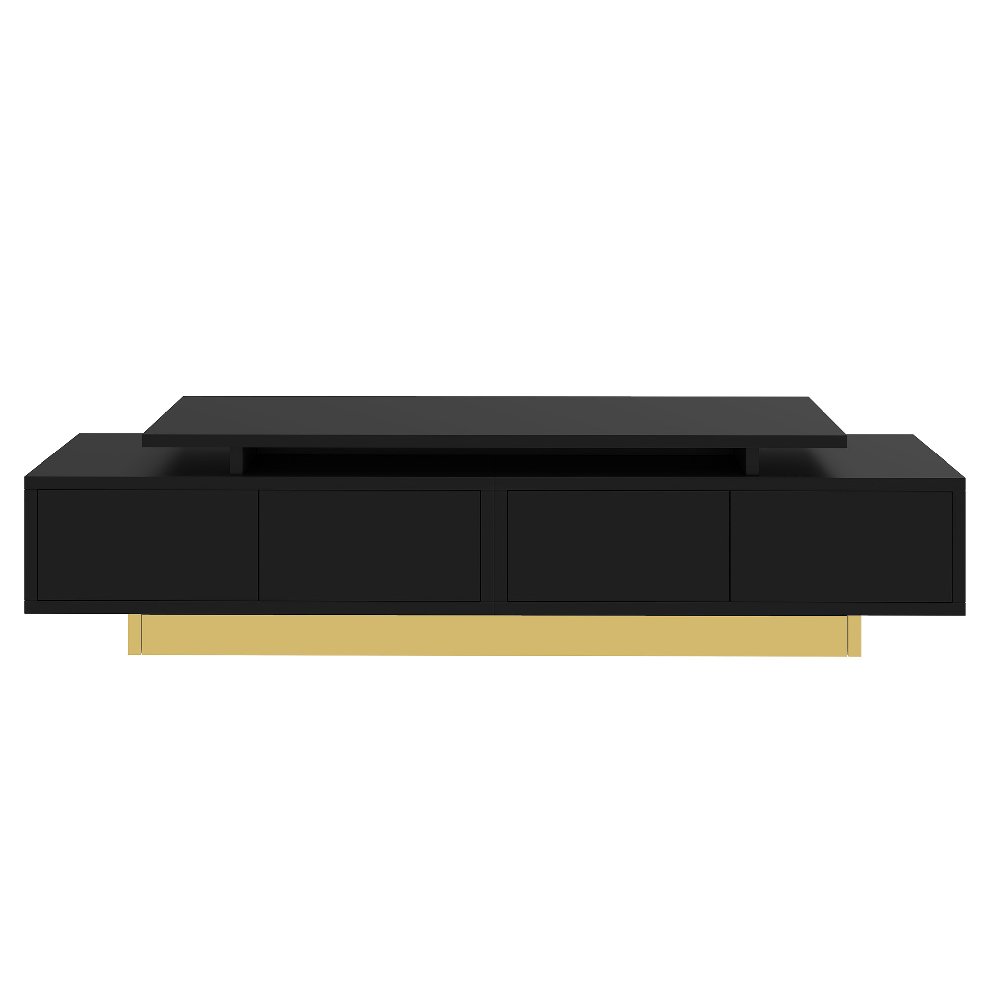 Uforic Modern TV Stand for Living Room w/ Ample Storage, Extendable Entertainment Center 63" to 89", Black