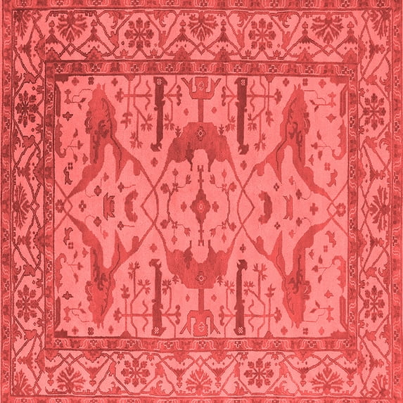Ahgly Company Indoor Square Oriental Red Industrial Area Rugs, 6' Square