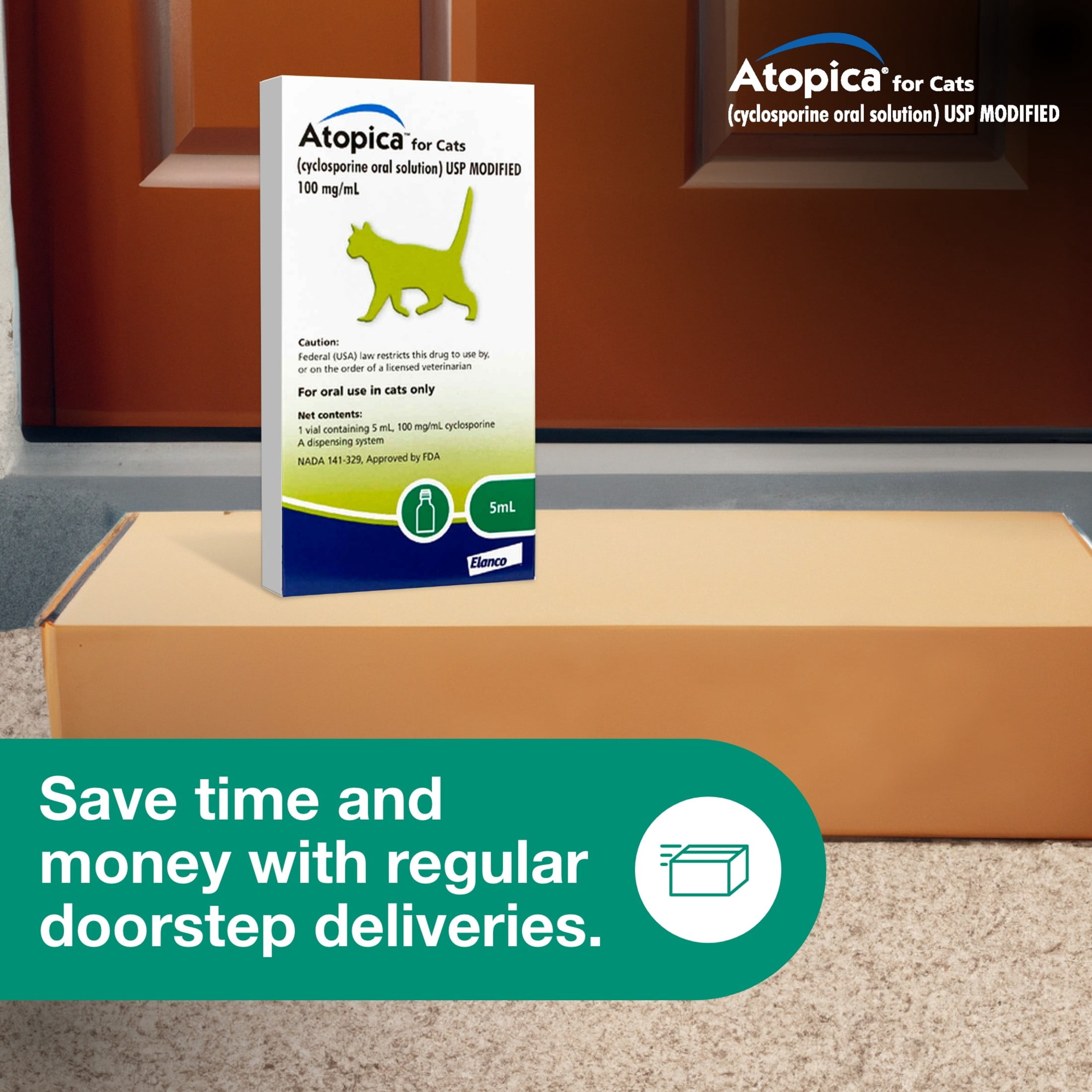 Atopica Cat Atopica for Cats | Allergic Dermatitis Treatment | Cat Itch Relief | Oral Solution | 5 ml
