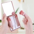 thumbnail image 3 of Travel Makeup Brush Set, 5 Pcs Mini Full Function Cosmetic Brush Kit with Mirror for Lip Brush Foundation, 3 of 5
