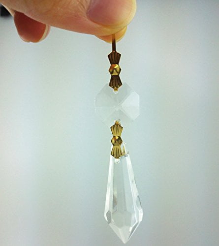 20 Clear Crystal Chandelier Lamp Icicle Prisms Parts Hanging Drops Pendants 38mm 