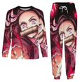 thumbnail image 5 of Demon Slayer Men's Lounge Pajamas Set 2-Piece Crew Neck Sleepwear Soft Long Sleeve Top & Pants for Sleep, Home & Vacation M, 5 of 8