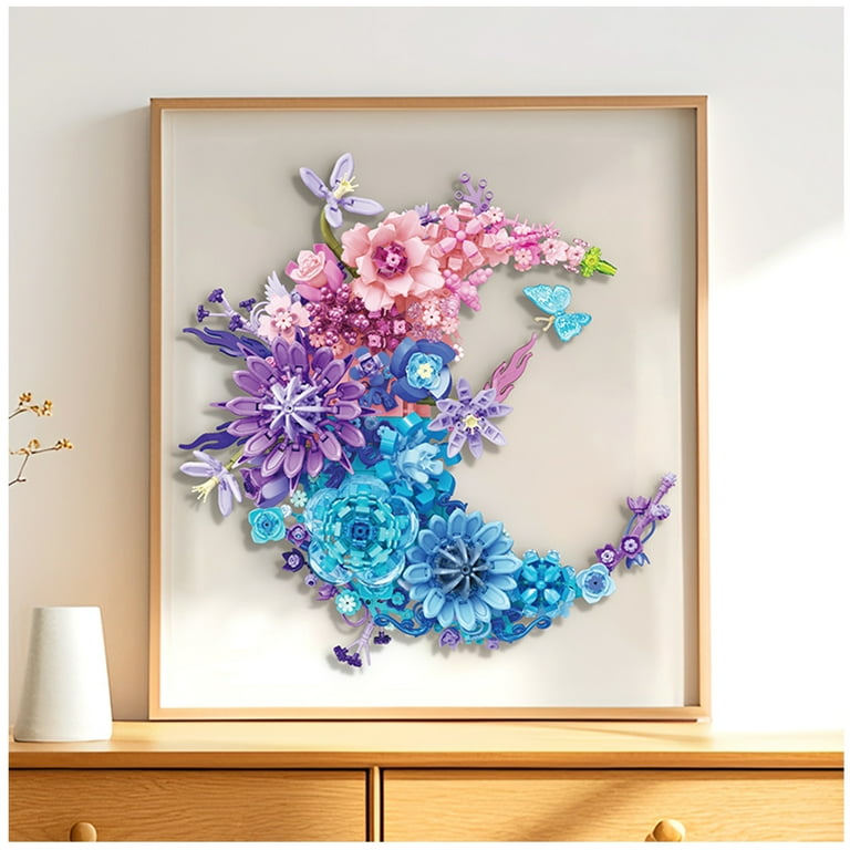 GZBrick Flowers Moon Building Sets Dried Botanicals Crescent