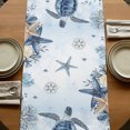 thumbnail image 6 of Blue Turtle Coastal Short Table Runner 48 Inches Long,Beach Starfish Nautical Coral Botanical Cotton Linen Table Runners Dresser Scarves,Fabric Tabletop Scarf Furniture Cover for Dinner Party 13"x48", 6 of 8