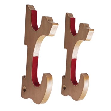 Rongfmy Wall Mount Display Stand, Display Hanger, Bamboo, Velvet Padded Hook Wall Display Rack for Flute Tanto 2 Tier