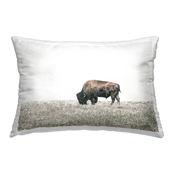 Stupell Industries Bison Grazing Scenery Decorative Printed Throw Pillow, 14 x 20
