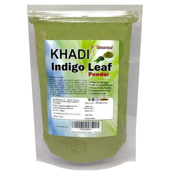 Khadi Omorose Indigo Leaf Powder For Hair (100 Grams) (Pack of 1)