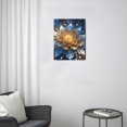 thumbnail image 3 of Vintage Floral Charm Navy Blue Abstract Flower Wall Art on Canvas, Chic Gray Decor for Bedroom & Bathroom, 12x16 inches, 3 of 7
