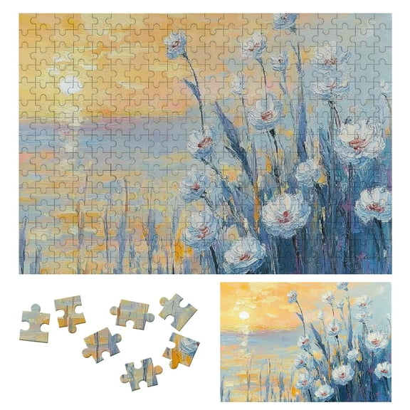 Patifu Challenging Difficult Wood Puzzles for Adults Flowers Sunset Impressionism Elegant Design Gift for Family Friends 300 PCS