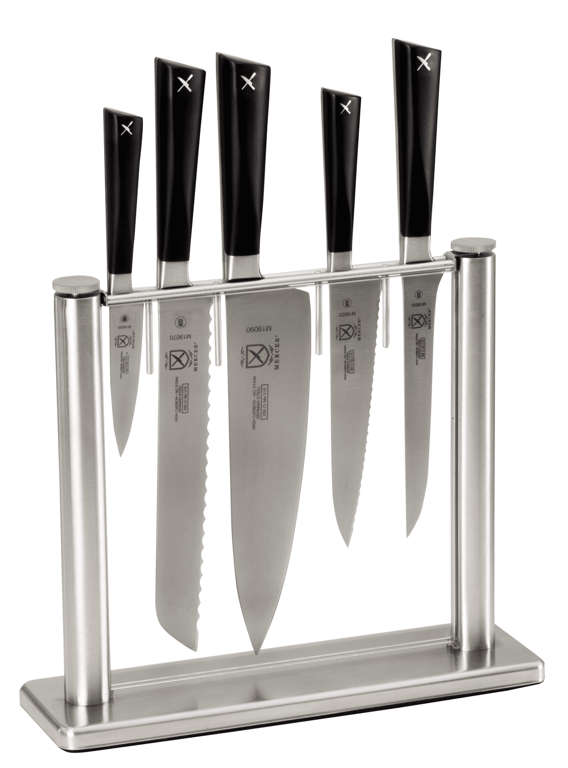 Mercer Culinary M19100 Zum 6 Piece Forged Block Set, Stainless Steel/Glass