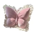 thumbnail image 4 of Cojín decorativo con forma de mariposa para sofá, ideal para fotos. Cojín lumbar con soporte para la espalda. Rosa, 4 of 9