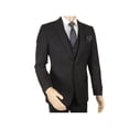 thumbnail image 4 of Men Suit BERLUSCONI Turkey 100% Italian Wool Super 180's Vested #Ber19 Black, 4 of 11