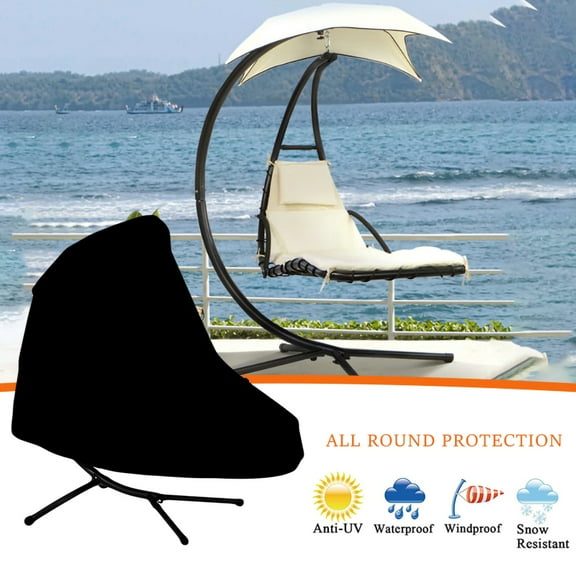 OPTUTUS Patio Hanging Lounge Chair Cover – 73×46×78 inch Waterproof Outdoor Swing Chair Cover for Curved Hammock Frame, All-Season Protection