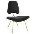 thumbnail image 2 of Modway Ponder Performance Velvet Lounge Chair in Black and Gold, 2 of 7