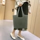 thumbnail image 5 of Bolsas de playa de verano Bolsa tejido de gran capacidad para mujer Bolsas de moda (Verde militar) Hugtrwg  Para Estrenar, 5 of 6