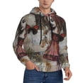 thumbnail image 2 of Lsque Vintage Collage Girl Butterfly Pattern Casual Men's Hoodie,Hooded Sweatshirt with Kangaroo Pocket,Pullover Hoodie-4X-Large, 2 of 7