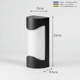 thumbnail image 2 of Aplique de pared exterior LED 12W Impermeable IP65 Aluminio Iluminación decorativa Luz 3000K Blanco cálido Sala de estar Dormitorio Patio Negro, 2 of 5