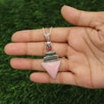 thumbnail image 2 of Pink Opal Necklace Sterling Silver Tourmaline Pendant Gemstone Pendant with Chain for Women, 2 of 11