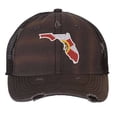 thumbnail image 5 of Florida State Hat - Distressed Embroidered Design - Vintage Sunshine State Trucker Strapback Cap (Olive), 5 of 8