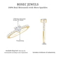 thumbnail image 6 of Rosec Jewels Moissanite Heart Promise Engagement Ring with Side Stones (5 mm, D-VS1 Grade), 14K Yellow Gold, US 6.50, 6 of 7