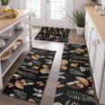 thumbnail image 2 of Brown Mushroom Flower Black Pattern Kitchen Rugs Sets Of 3,Kitchen Runner Rugs Non Skid Washable,Decorative Kitchen Floor Mats for Kitchen,Sink,Laundry,17"x30"+ 17"x47" + 17"x59", 2 of 6