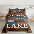 thumbnail image 2 of jejeloiu Lake Camping Cabin Twin Comforter Sets,Brown Wooden Plank Bedding Set For Kids Reversible 2 Pieces, 2 of 8