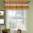 thumbnail image 3 of Farmhouse Yellow Brown Curtain Valances for Windows, Kitchen Valance Window Treatments Panel 2 Pack, Vintage Wooden Striped Rod Pocket Short Curtains for Bathroom Bedroom 42 x 12 Inch, 3 of 8