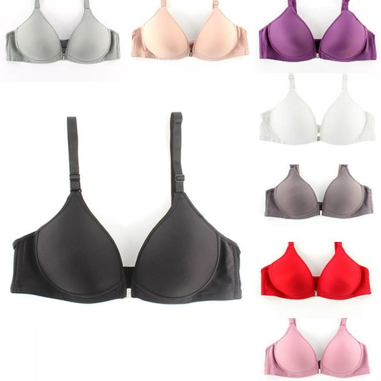 Lady's Wireless Bras Front Closure Seamless Racer Push Up