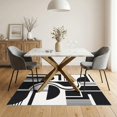 thumbnail image 3 of ODIKA 5'x7' Washable Area Rug Non-Slip, Chair-Friendly Black White Geometric Art Inspired Design Elegant Contrast with Bold Symmetrical for Dining Room, Under Table, Home Office, 3 of 7