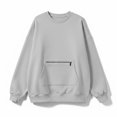 thumbnail image 5 of Fmbrln Womens Crew Neck Side Pocket Sweatshirt Long Sleeve Oversized Loose Casual Tunic Pullover Tops, 5 of 5