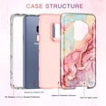 thumbnail image 2 of CASEFIV for Samsung Galaxy S9 Case,Marble Pattern Heavy Duty Shockproof Full Body Protective Phone Cover for Women Girls,Rose Gold, 2 of 7
