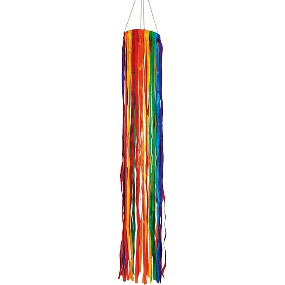 In the Breeze 5186 — 24-Inch Rainbow Ribbon Windsock - Colorful Outdoor Windsock Decoration