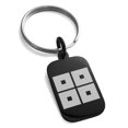 thumbnail image 1 of Stainless Steel Kyogoku Samurai Crest Engraved Small Rectangle Dog Tag Charm Keychain Keyring, 1 of 1
