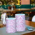 thumbnail image 6 of Pink Style Pattern Flickering Flameless Candles Battery Operated with Remote Timer LED Pillar Candles Set of 2, 6 of 7