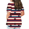 thumbnail image 4 of Fartey Plus Size Tops for Women 4th of July Short Sleeve Shirts Fashion Stars Stripe Print Tshirts Patriotic Crew Neck Tees Loose Casual Daily Blouses White XXXXL, 4 of 4