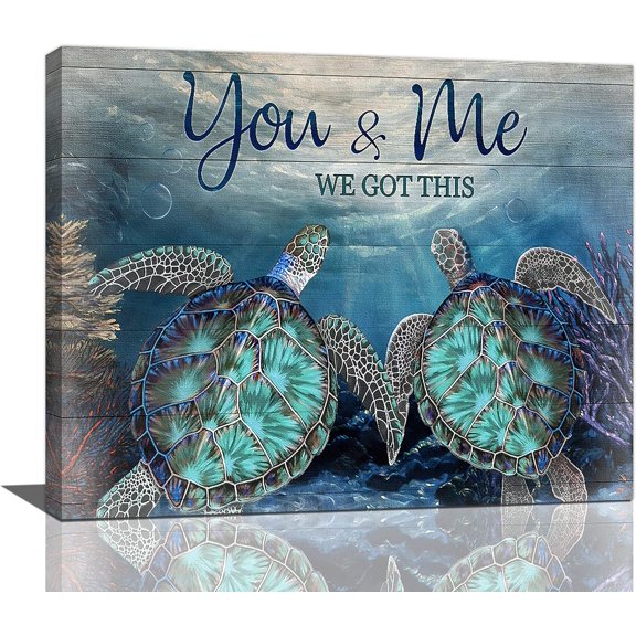 Turquoise Sea Turtle Decor Wall Art Ocean Bathroom Pictures Canvas Print Painting Modern Home Decorations Unframed Artwork For Living Room Bedroom