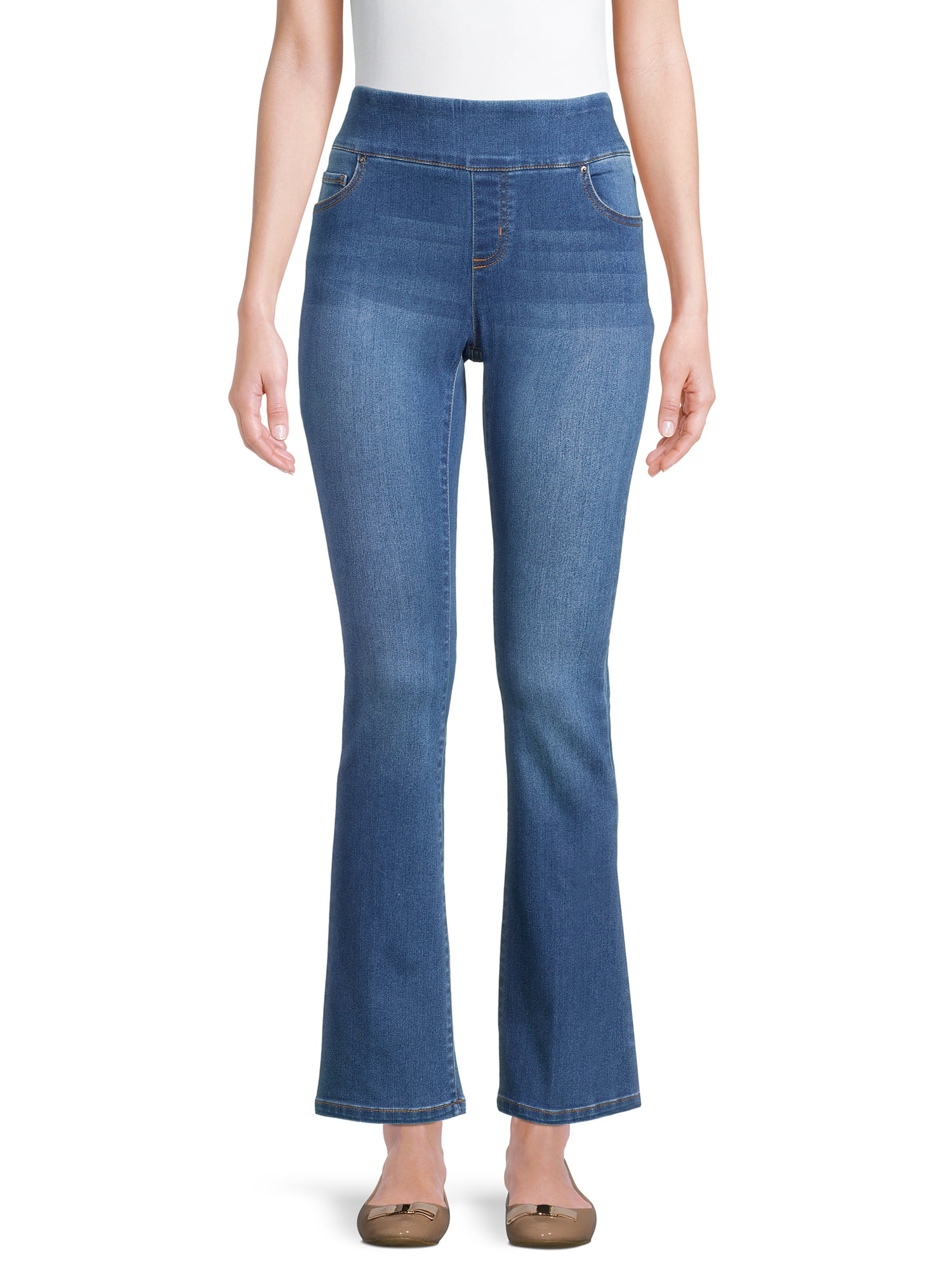 The Pioneer Woman Pull-On Embroidered Bootcut Jeans - Walmart.com